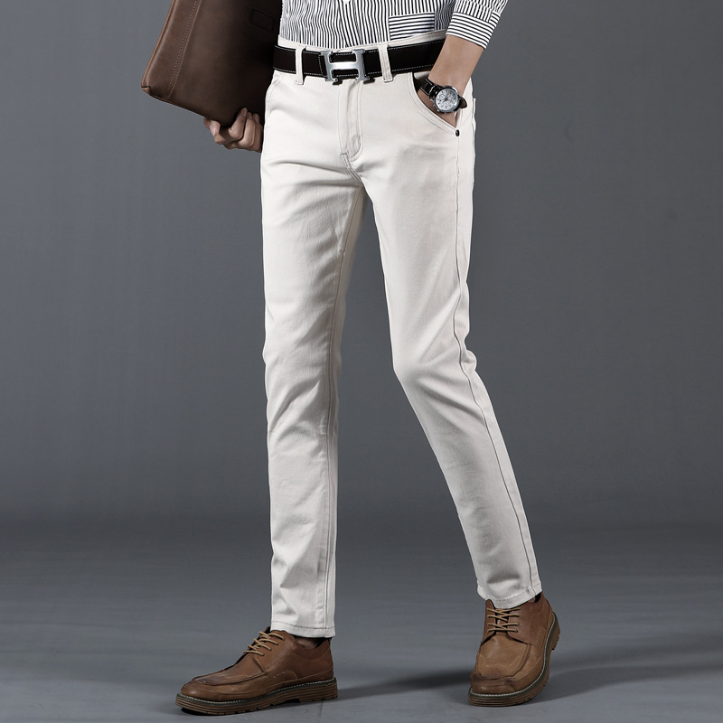 

2020 Autumn Spring New Quick Drying Casual Pants Men Brand-clothing Solid Straight Trousers Male Quality Stretch, Black