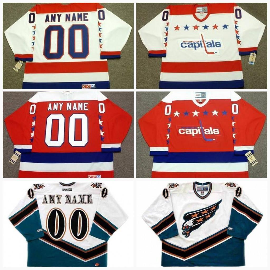 

Washington Capitals Jersey Mens Customized with any name & number Vintage CCM Old Hockey Jerseys Goalie Cut Personalized All Stiched Cheap, Custom any name any number