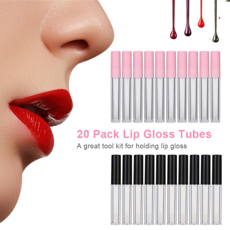 

20 Pack 10ml Empty Lip Gloss Tubes Containers Bottles Mini Refillable Lip Tubes with Wand for Samples Travel DIY