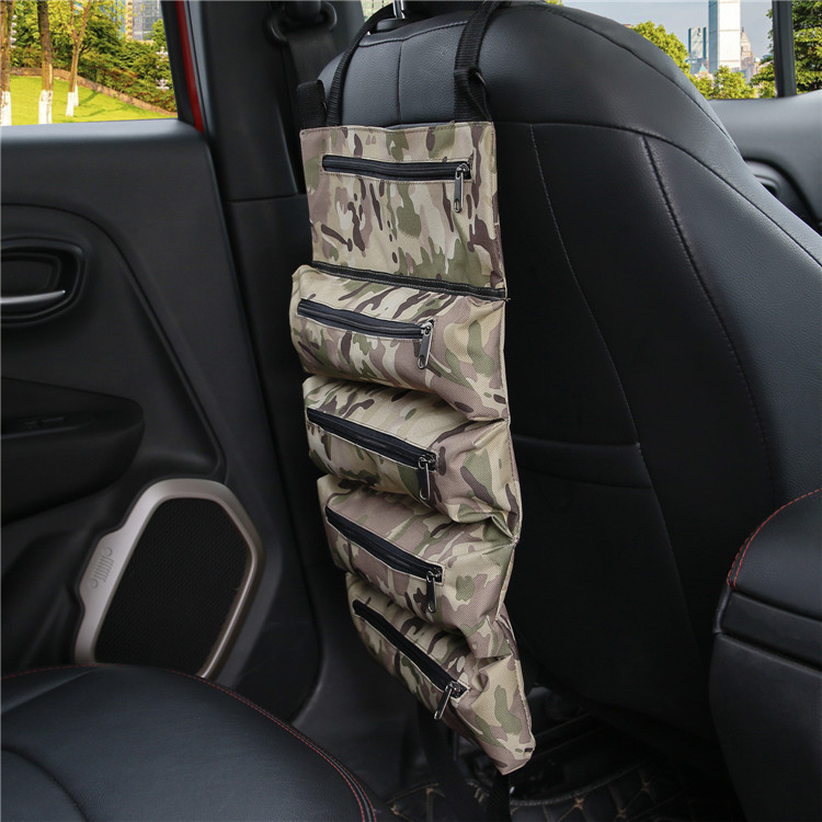 

Multifunctional Four Season Car Storage Bag Canvas Hanging Oxford Cloth Car Backrest Tool Hanging Bag Foldable Tool Roll