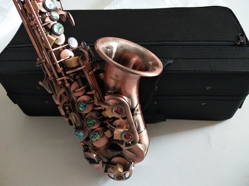 New arrival Yanagisawa S-902 Red Antique copper Professional Soprano Saxophone Bb musical instruments with Mouthpieces Case-image-560159344