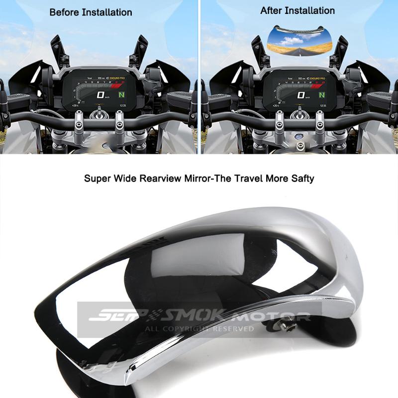 

Universal Motorcycle Windshield Wide Angle Rearview Mirror 180 Degree Blind Spot Safty Travel Motorbike Center Rearview Mirror