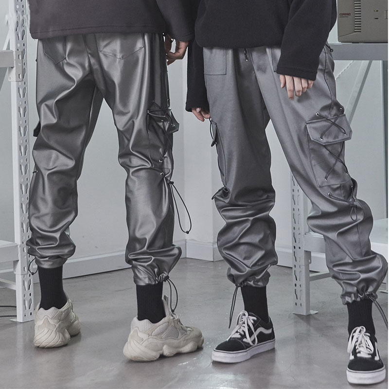 

2020 Men Jogger Patchwork Pants Men Pants Runners Clothing Sweatpants Trousers Hombre, Black