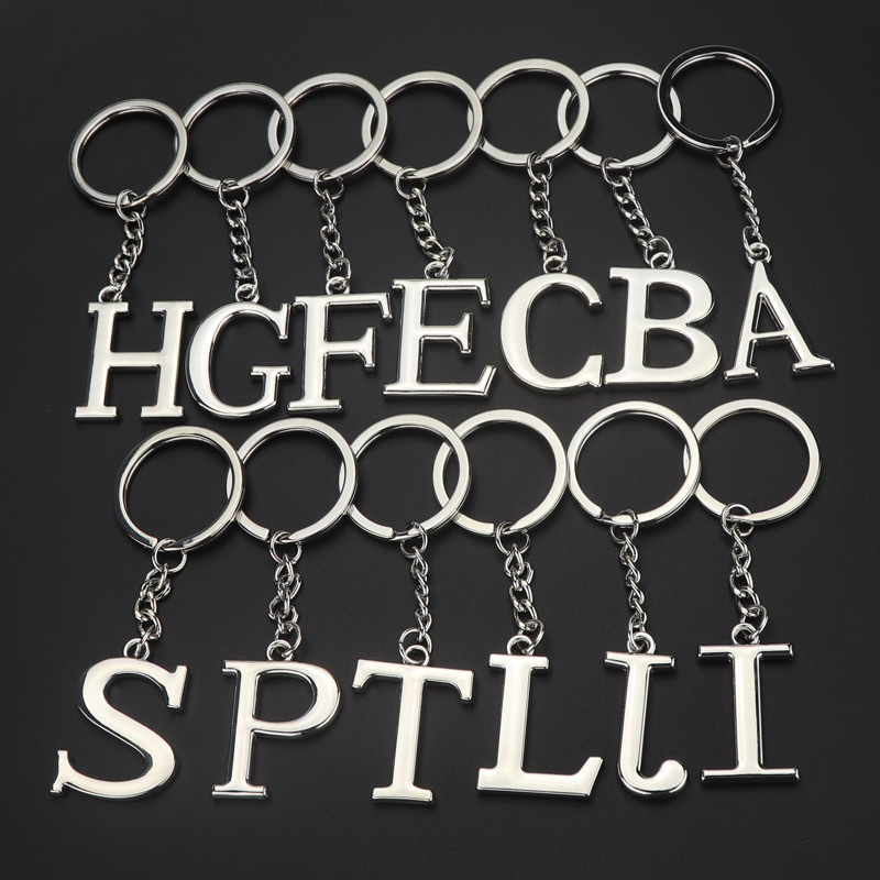 

26 A-Z English initial key ring metal Letter keychain holder handbag hangs fashion jewelry will and sandy gift