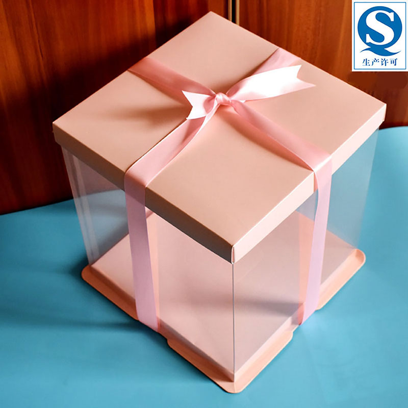 

KCCB blue plastic transparent cake box Custom Cake Box Clear Decorative festival Birthday