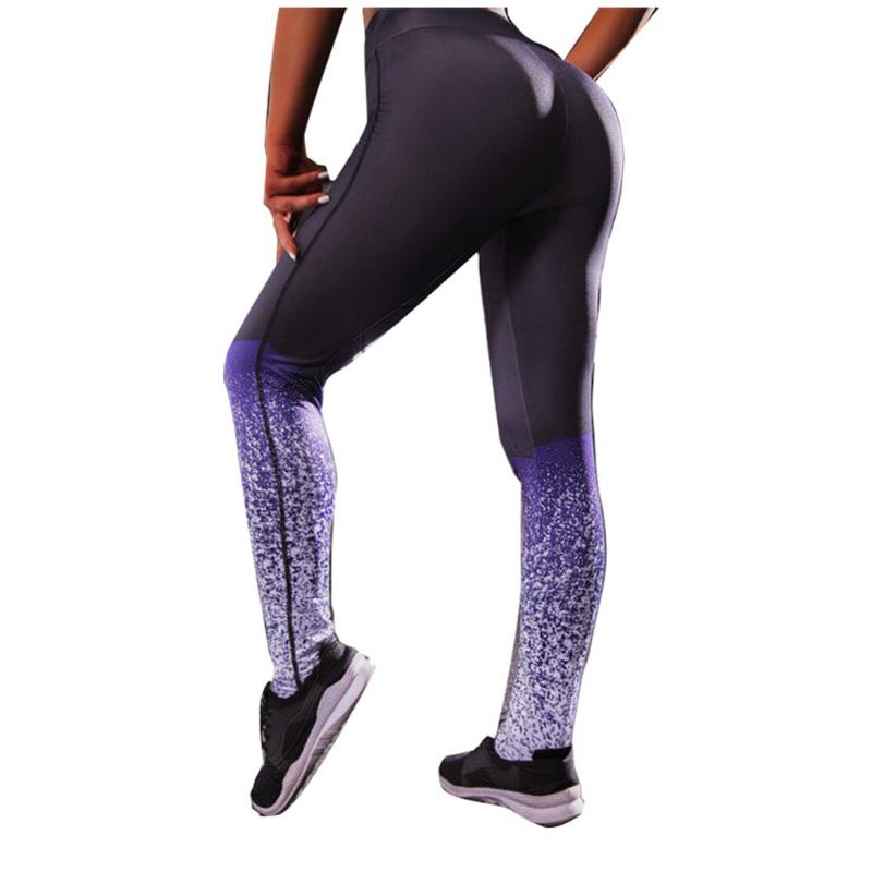 

four season print sexy fitness yoga leggings women gym pants high waist push up workout seamless yoga pants sports legging, Black-blue