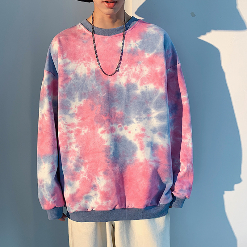 

Hip Hop Hoodies Men's Fashion printing Tie Dyed Casual Hooded Sweatshirt Men Streetwear Wild Loose Camo Hoodie Mens Hoody M-2XL kg-138, Black
