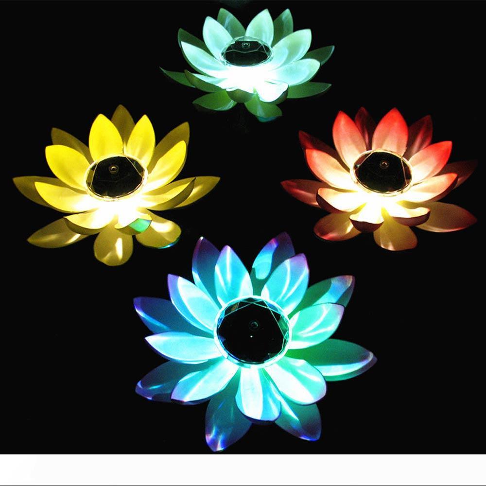 

LED Lotus Flower Solar Powered Lamps Floating Flower Pond Tank Light Ornament Party Garden Decoration 10159