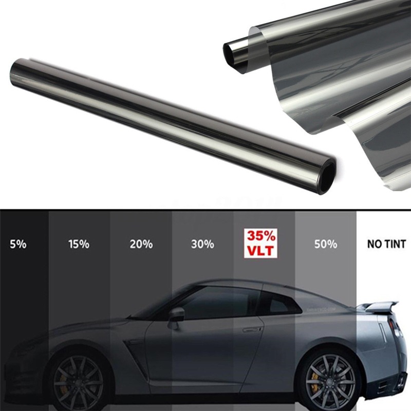 

50cmX200cm Anti scratch adhesive reflective film VLT35% Black metallized car window tint film