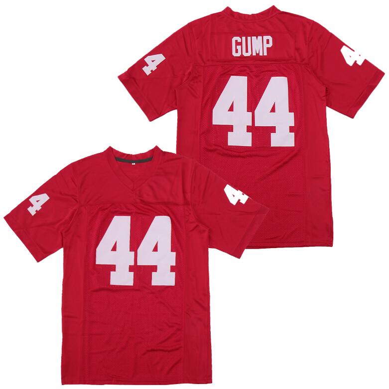 

Movie Football jersey 44 Forrest Gump Tom Hanks Vintage Red Stitched Film Top Quality Size S-3XL