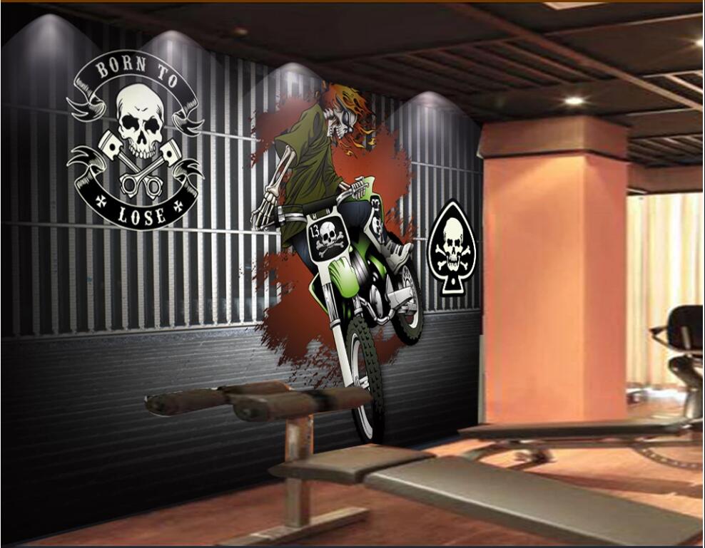 

3d wallpaper custom photo mural on the wall Devil skull motorcycle tooling Home decor 3d wall murals wallpaper for living room, Non-woven wallpaper