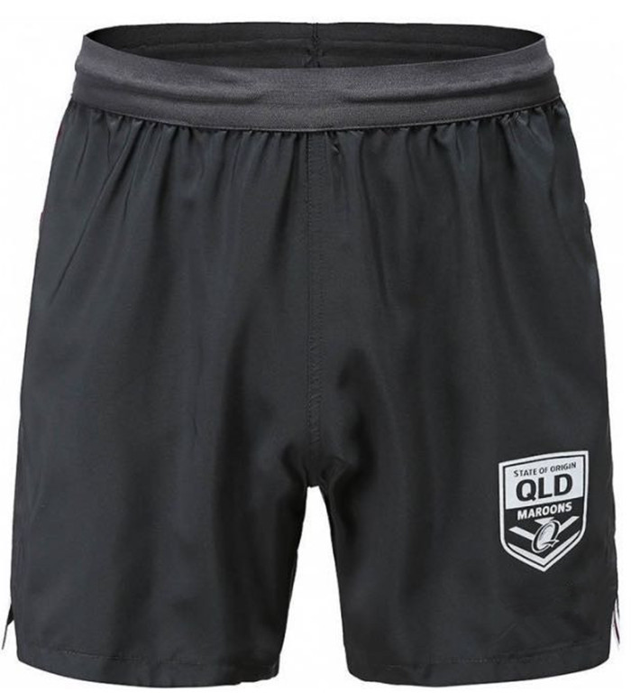 

QUEENSLAND QLD MAROONS 2020 RUGBY JERSEY TRAINING SHORTS size S-3XL-5XL, Black