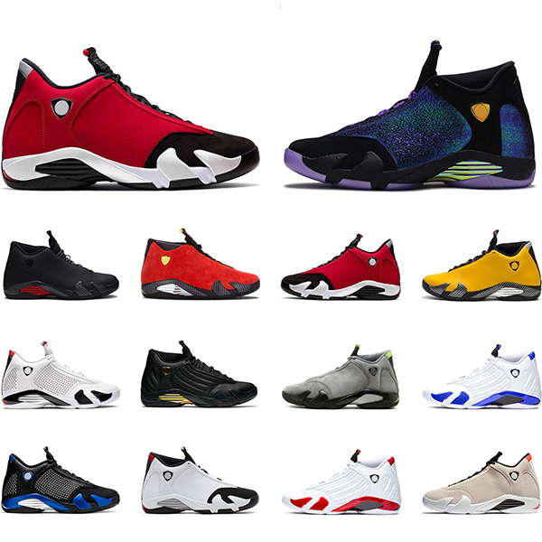 

Basketball Shoes Jumpman 14 14s Gym Red Candy Cane Hyper Royal Desert Sand Black White Yellow Mens Trainers Sneakers Size 40-47, Black toe
