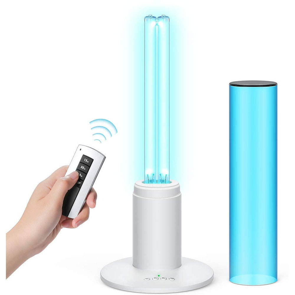 

UVC Germicidal Lamp 40W Disinfection Lamp with Ozone Sterilization, Remote Control Timer 15 min/30 min/1 Hour Lamp Cover for Car Living Room