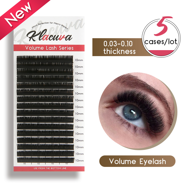 

Klacuva 5pcss Russian Volume Eyelash Extension 0.03-0.10 All Size Mink Individual Eyelash Handmade Lashes High Quality 16lines