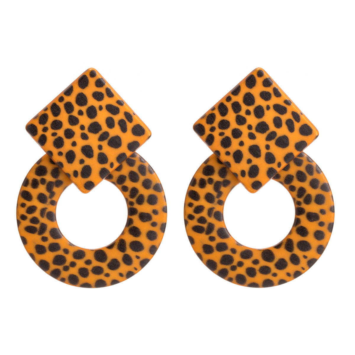 

Exaggerated earrings multi-layer acetate board earrings fashion Korean geometric leopard print bohemian earrings