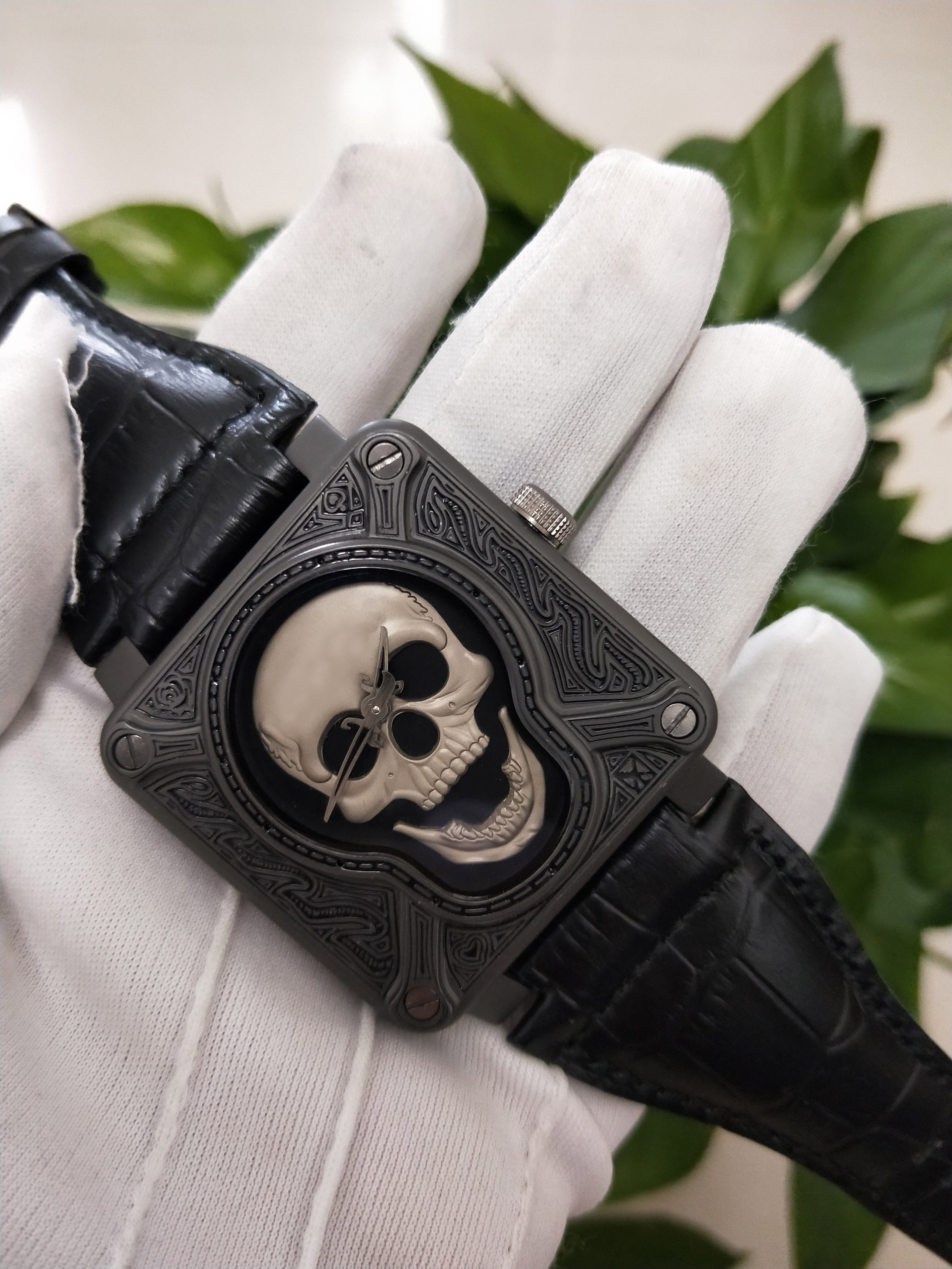 

Classic Series Mens Watch INSTRUMENTS BR0192 Leather Strap Bands Automatic Mens Watch Watches, Black