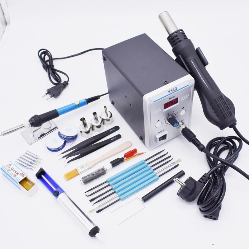 

700W 858D ESD Soldering Station LED Digital BGA Rework Solder Station Hot Air Gun + 60W Electric iron tools set
