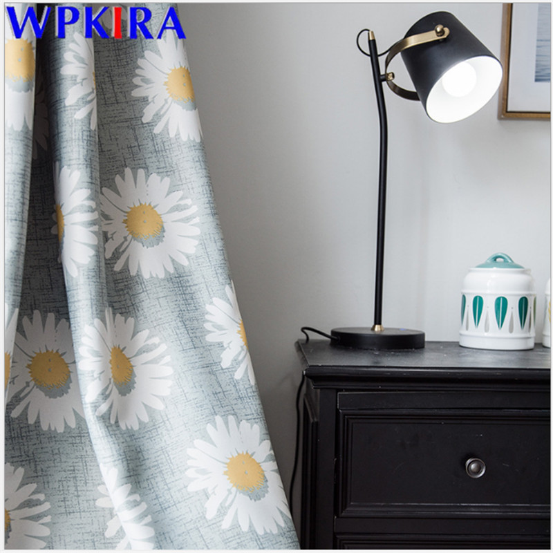 

American Pastoral Home Curtain For Living Room Voile Sheer Curtain Printed Flower Balcony Kitchen Drape Panel 1pc W-AD409#30, Tulle