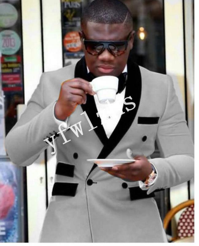 

Handsome Velveteen Groomsmen Shawl Lapel Groom Tuxedos Men Suits Wedding/Prom Best Man Blazer ( Jacket+Pants+Tie) B288, Same as image