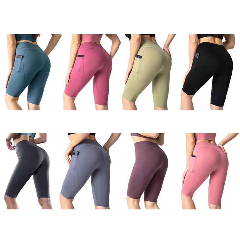 

2020 Womens Yoga Shorts High Waist Tight Pants Trainning Wear Shapewear Sport Leggings Summer Sports Shorts Yoga Pants, 01