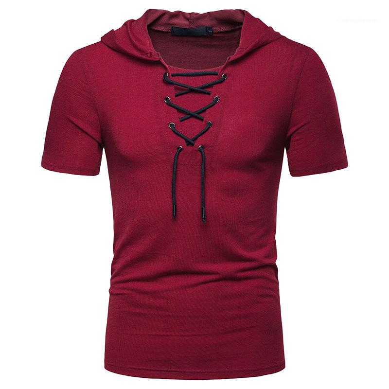 red short sleeve hoodie mens