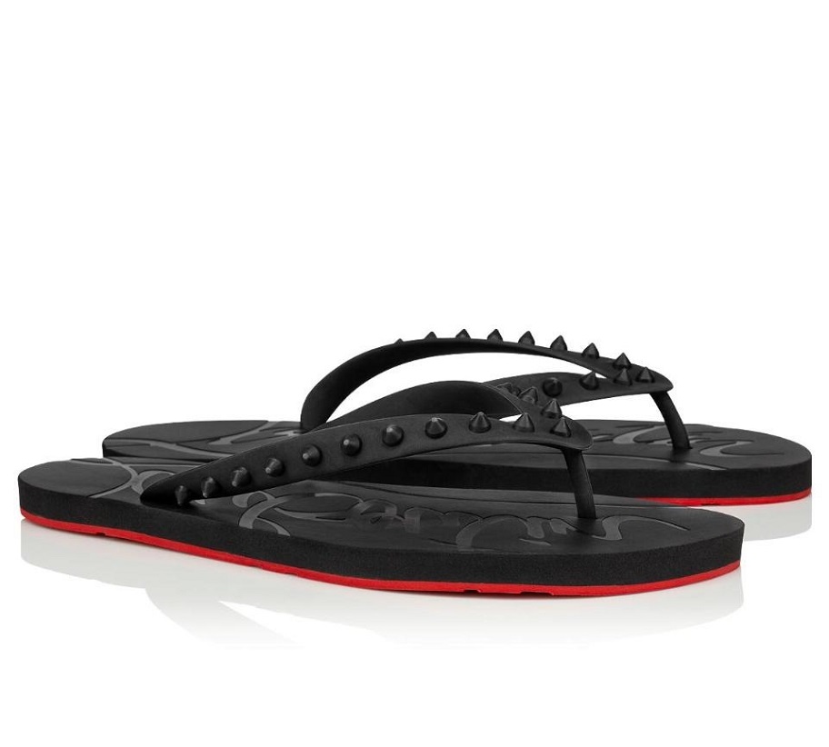 

Summer Men Beach Slip On Slides Red Bottom Loubi Flip Flat Sandals Slippers Boy Outdoor Beach Flip Flops Sandalias Eu38-46