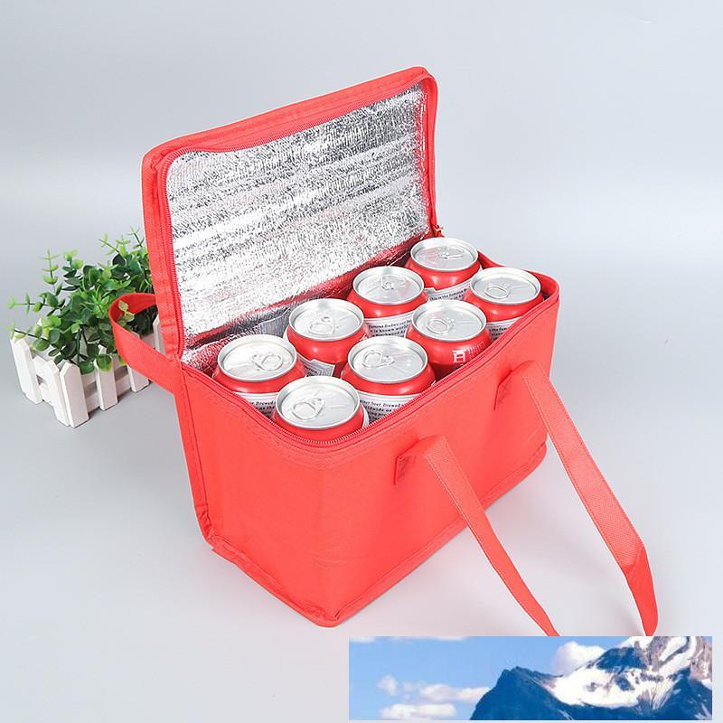 

Nonwoven Can Cooler Bag Portable Ice Pack Food Packing Container Dry Ice Insulated Cooler Bags Thermal Lunch Delivery Bags