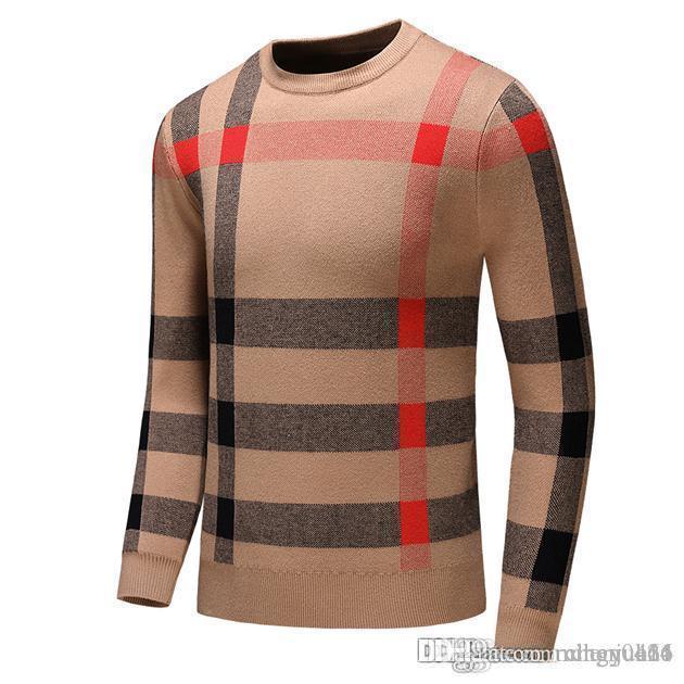 

2019 New Autumn Fashion Brand Casual Sweater O-Neck cool Wolf Striped Slim Fit Knitting Mens Sweaters And Pullovers Men Pullover Men D43, Black