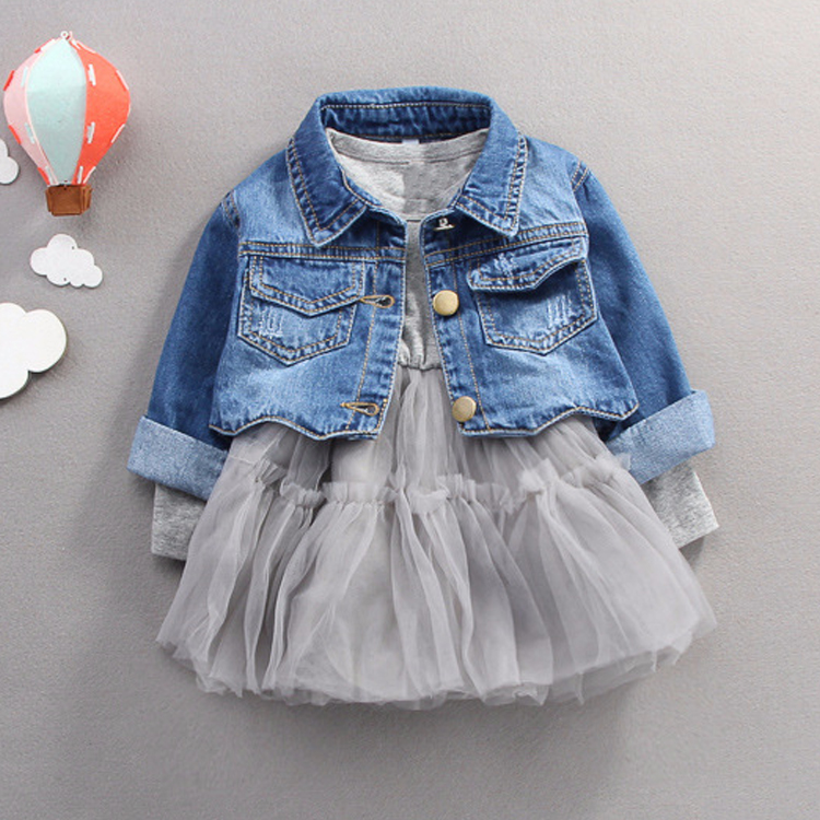 

Menoea newborn girls clothing birthday sets denim jacket + tutu dress suit Fall infant Baby Girls clothes outfits casual sets, Ah3117white
