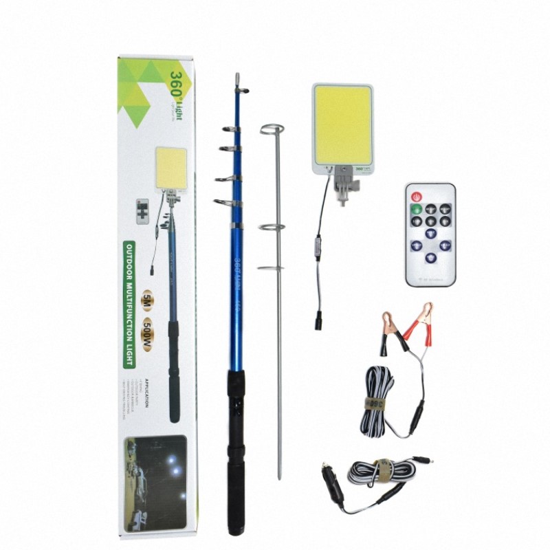 

4.5M 12V LED Fishing Rod Outdoor Lantern Camping Lamp Light for Road Trip Self-drive Travelling with Remote Control