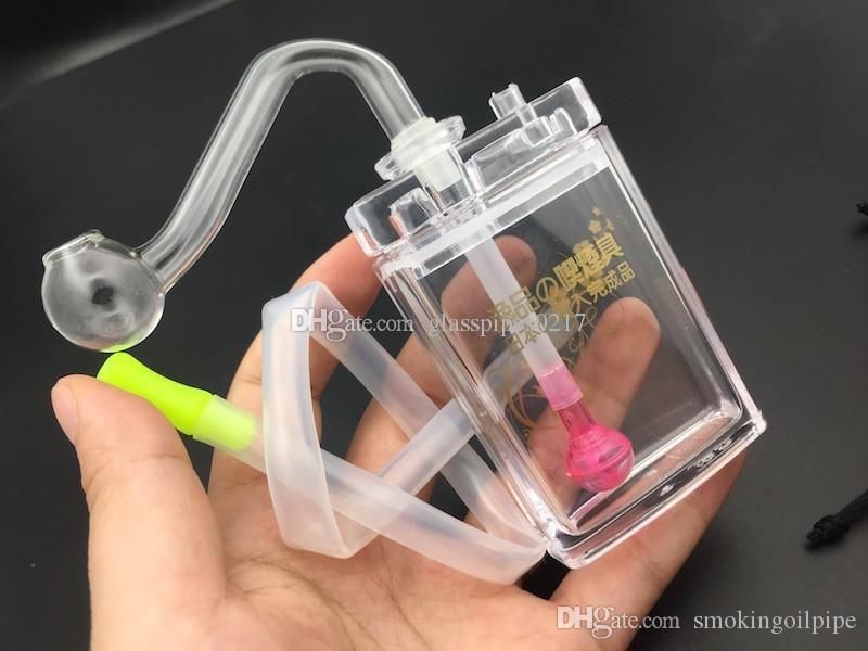 

New Plastic Oil Burner Bong Water Pipes with 10mm Male Thick Pyrex Glass Oil Burner Pipe Silicone Tube for Smoking free shipping