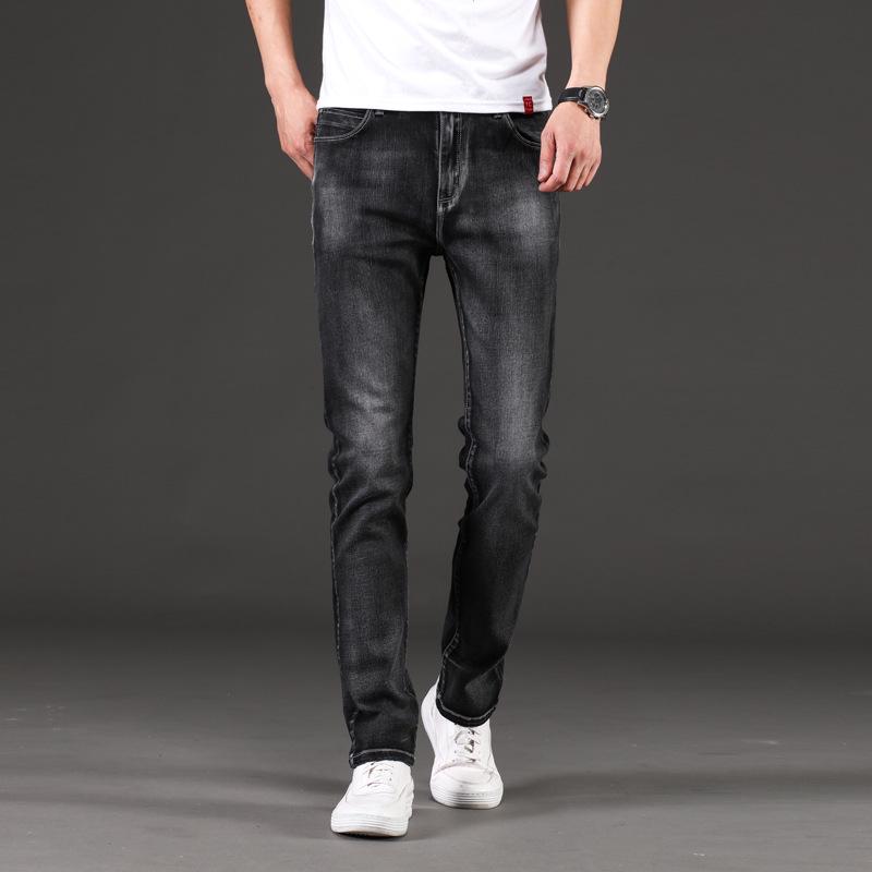 

New Arrivals Men's Fashion Denim Pants Retro Causal Jeans Loose Straight Trousers, Black