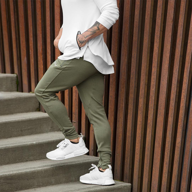 

Sports Trousers Men's Spring Autumn Wild Close-up Fitness Footwear Pants Slim Running Casual Trousers Tide Mens Sports Bottoms, Black