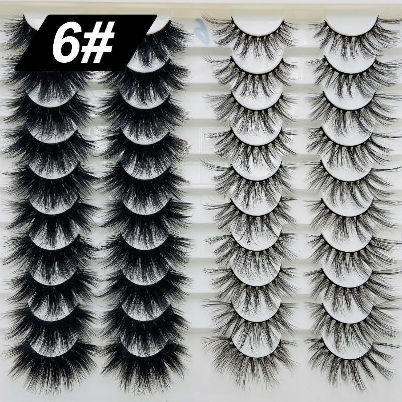 

20 Pairs 3D Mink Lashes Handmade Wispy Fluffy Long Natural False Eyelashes Eye Makeup Tools Faux Eye Lashes