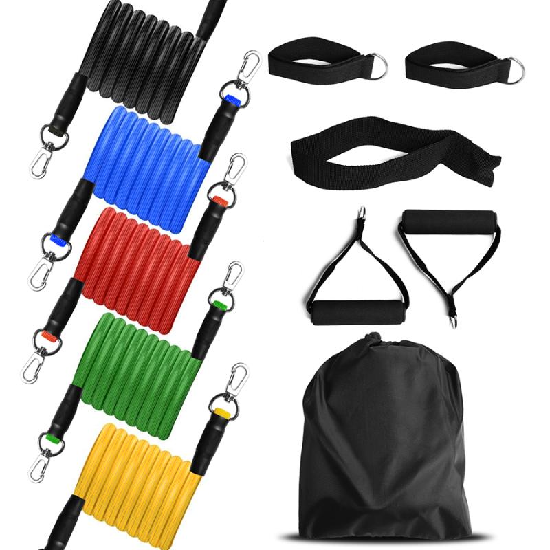 

11pcs Non-slip Pull Rope Fitness Rubber Resistance Bands Set Door Anchor Ankle Strap Tube Exerciser Gym Yoga Workout Equipment