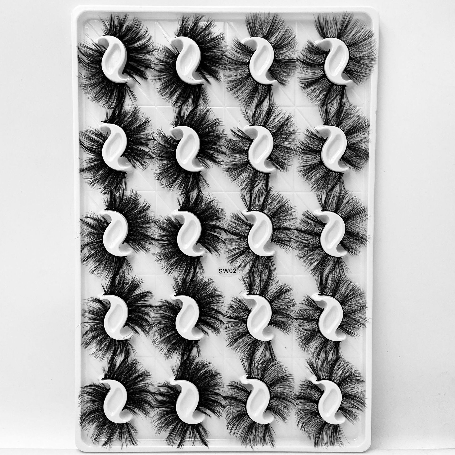 Handmade reusable 20 pairs thick false eyelashes set natural long 3D fake lashes mink eye makeup accessory curly crisscross eyelash extensions-image-559465165