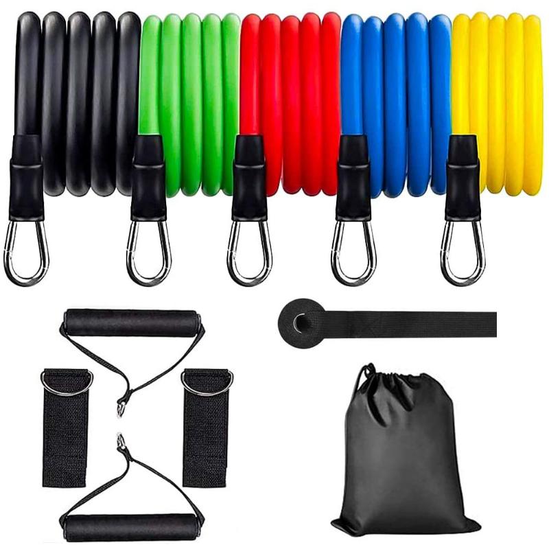

11pcs Pull Rope Fitness Exercises Resistance Bands Latex Tubes Pedal Excerciser Body Training Workout Yoga Resistance Training, Beige
