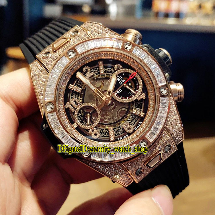 

high-end version 411 Diamonds Bezel Flyback Chrono 1242 Chronograph Automatic Mens Watch Iced Out Diamond inlay Case 1180 Stopwatch Watches, Box