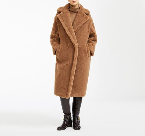 

Obrix Camel Wool Casual Style Female Fur Coat V-Neck Full Sleeve Thick Warm Fashion Streetwear Fur Coat For Women, Brown