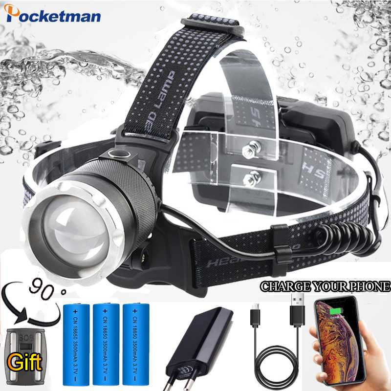

Most Powerful XHP50.2 Led Headlamp Built Cooling Fan Headlight Lamp Head SOS Torch Zoom 18650 Rchargeable Battery