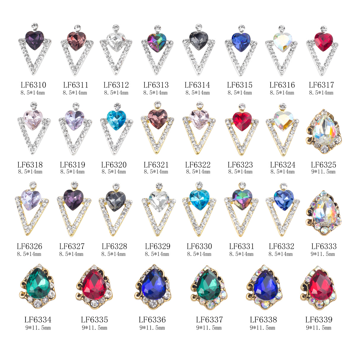 

Flame design Nail Art Sticker Zircon Nail Jewelry Collection Set in Different Designs Rhinestones Flowers Water Drop nail sticker