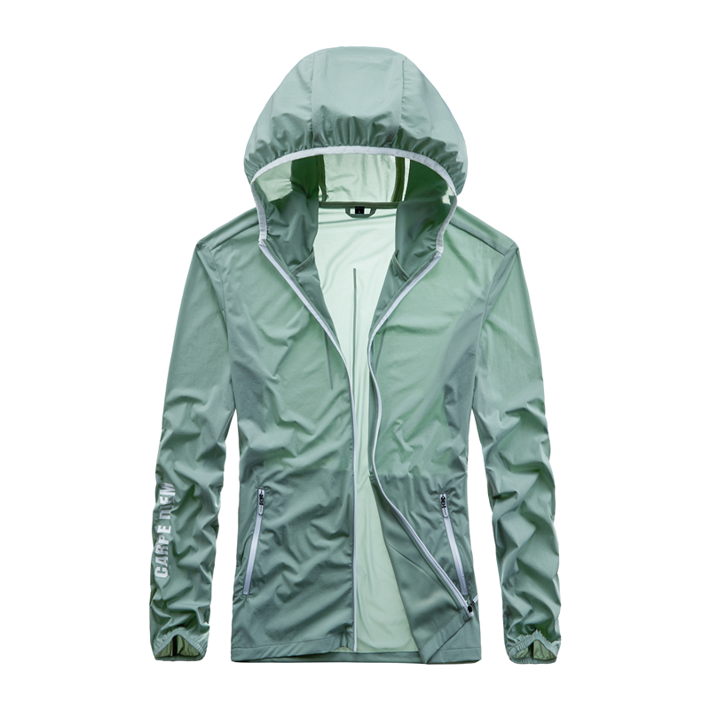 

Long Sleeve Thin Jacket Women Summer Sunscreen sports Quick-drying waterproof jacket Windbreaker Out Breathable Coats, Green