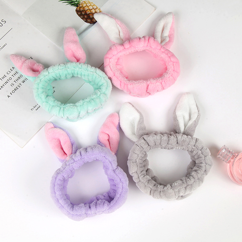 

New soft ears hair band wash ladies headband Girls' sweet Cute Hairbands Hair Band Headwear with accessories, Pink