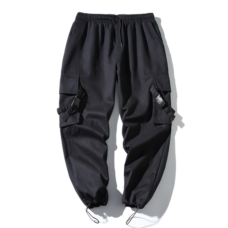 

Men Cotton Side Pockets Cargo Harem Pants Hip Hop Casual Male Tatical Joggers Trousers Fashion Casual Streetwear Pants Men, Grey