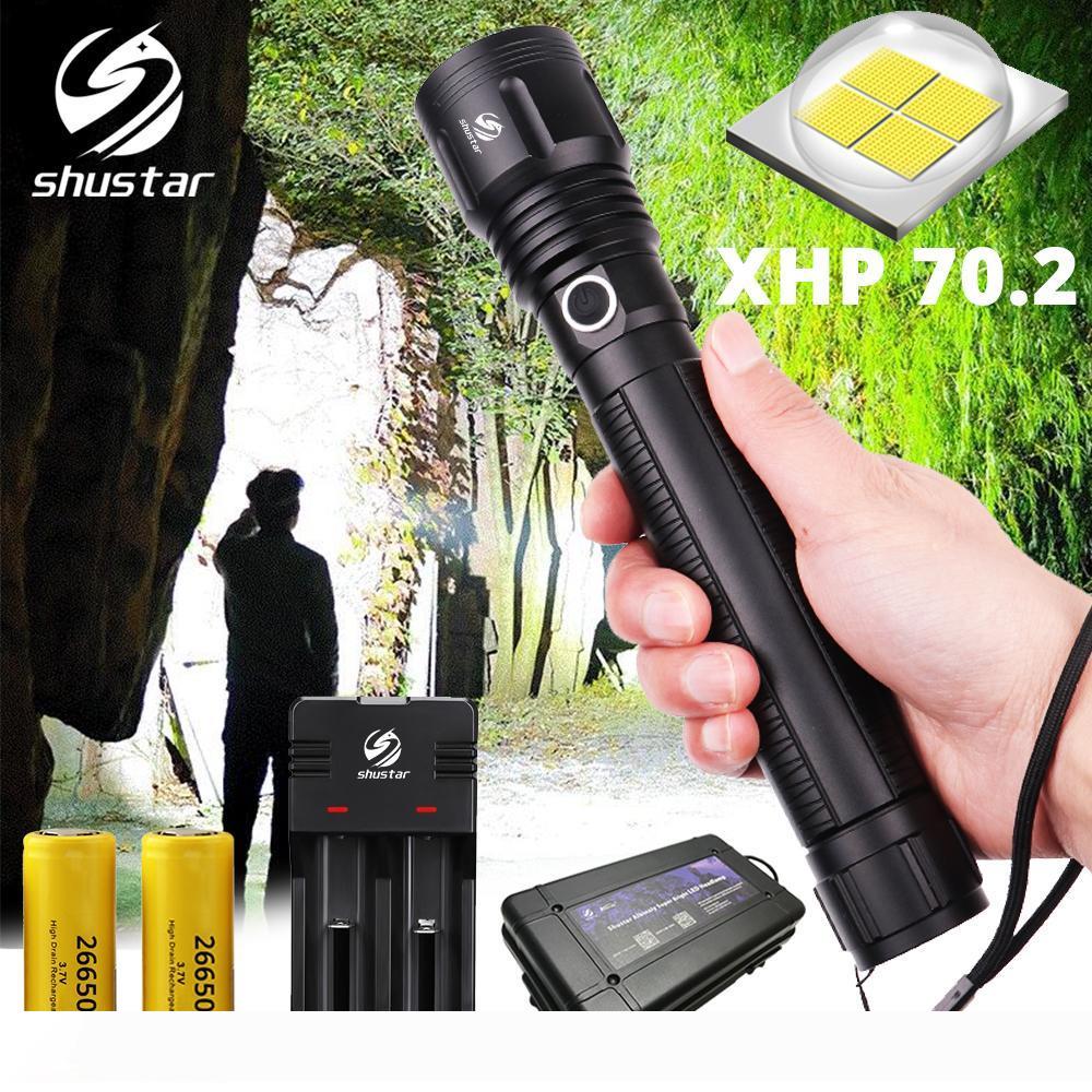 

XHP70.2 LED Flashlight Tactical LED Torch Waterproof outdoor portable lighting Up to 4300 lumens output camping light