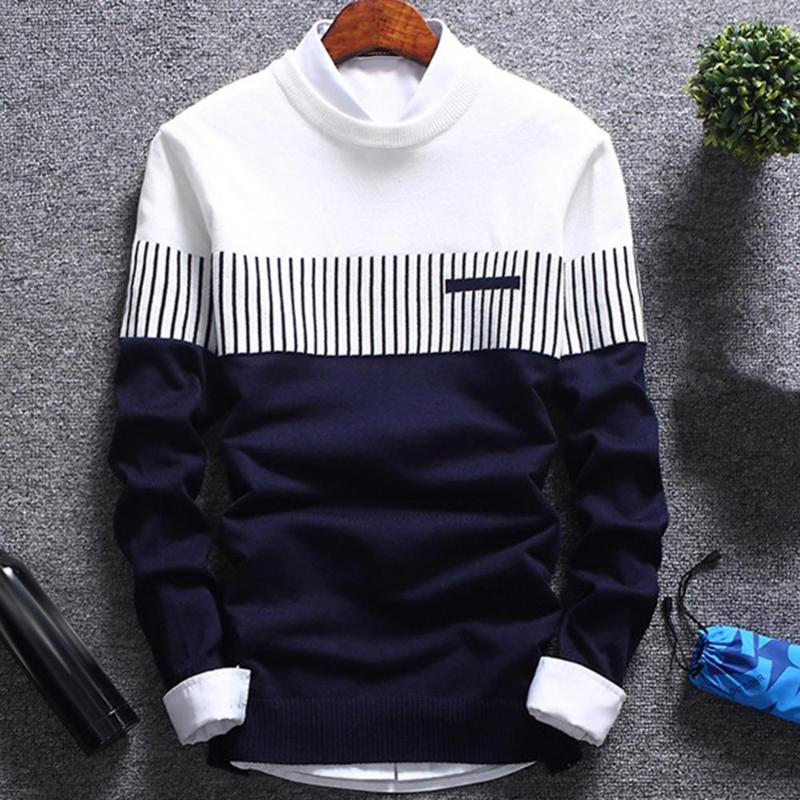 

Men Long Sleeve Knitted Sweater Top Blouse Polyester Spandex Casual Warm Men Sweater, Maoyia-3