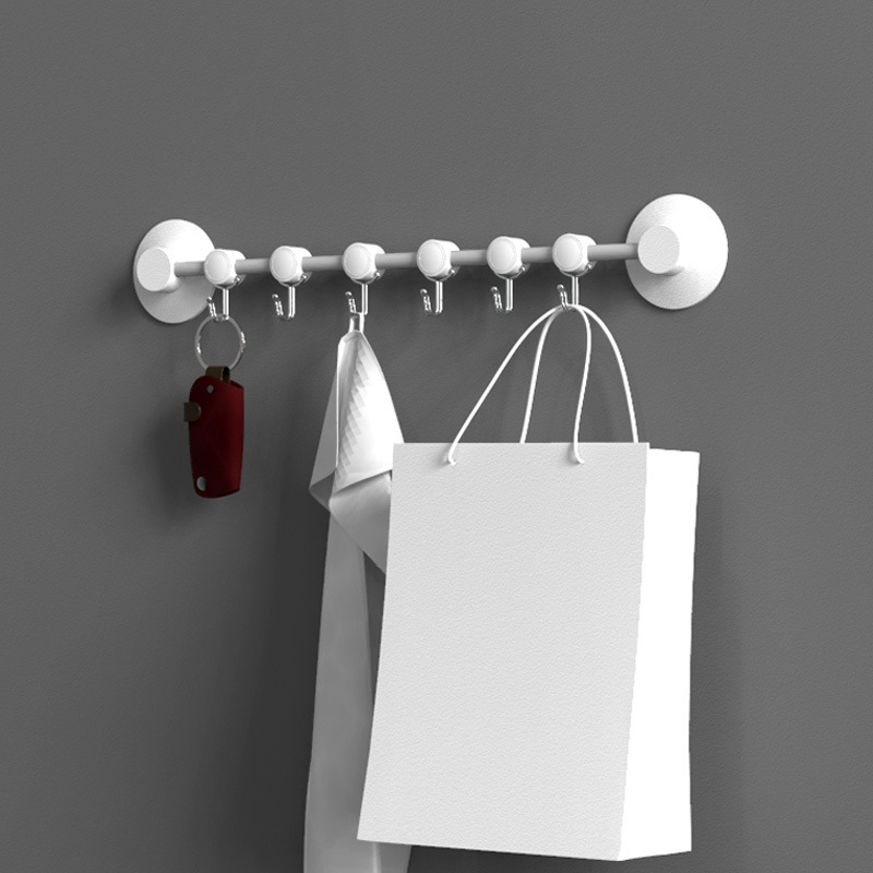 

Hook-free kitchen creative suction cup wall hanging seamless hook bathroom row hook stick hanger