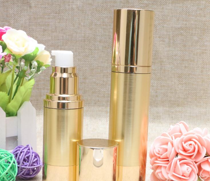 

Airless Pump Bottle Gold Color PP Bottle Airless Vacuum Eye Cream Essence oil Lotion Pump Toiletries 30ml 50ml SN771