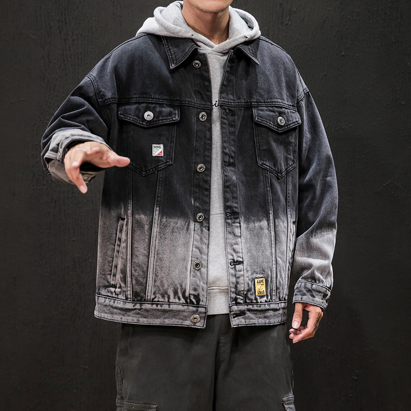 

2020 Autumn Winter Denim Jacket Mens Bomber Jackets Fashion Loose Male Cowboy Cotton Vintage Jean Jacket Men Plus Size -5XL, Black